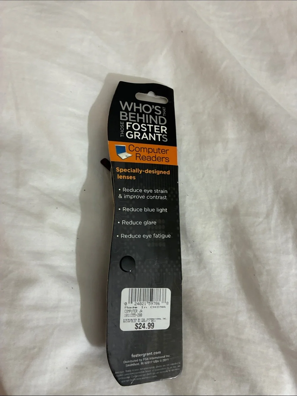 Foster Grant Orange-Tinted Rectangular Reading Glasses